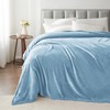 BEDELITE Fleece Blankets Queen Size Washed Blue Throw Blankets for