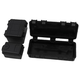 WANGCL 3PCS RC Tool Box Trunk Decoration Accessories for 1:10 RC Crawler Car Traxxas Trx4 Axial Scx10 90046 CC01 D90 D110 -Black