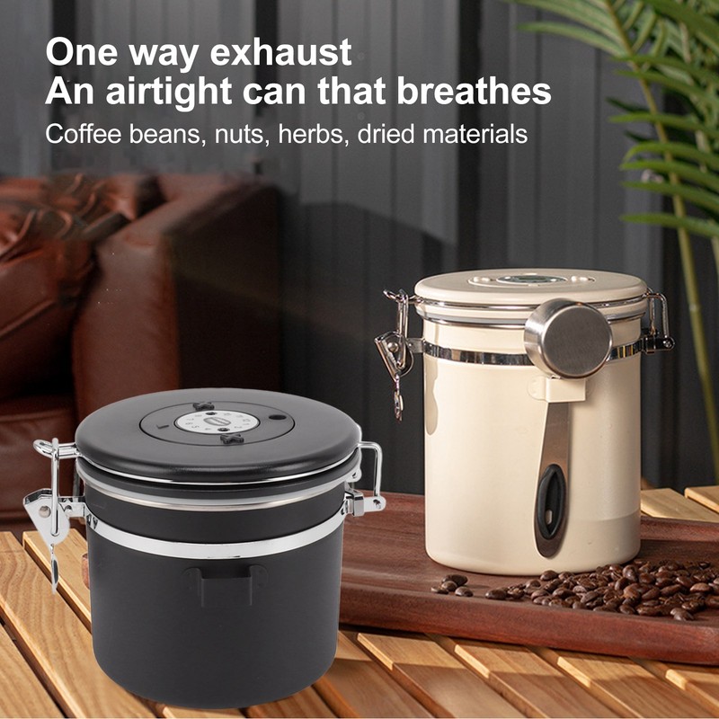 Airtight Coffee Canister 1.2L 304 Stainless Steel Coffee Bean Storage