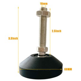 SHUYUNGE 8 Pcs Adjustable Threaded Pole Leveling Heavy Duty Swivel Furniture Glides Leveler Threaded Foot (D60 x M10 x H50)