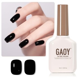 GAOY Black Gel Nail Polish, 16ml Color 1001 Soak Off UV Light Cure Gel Polish for Nail Art DIY Manicure at Home