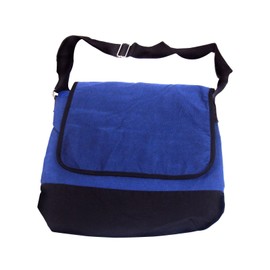 Great Republic Cotton Messenger Bag, Vertical Messenger Bag, Shoulder Tote Bag, Navy Blue and Black