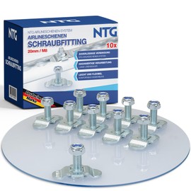 Screw Fitting for Airline Rail M8 x 20 500daN End Fitting Single Pack of 10