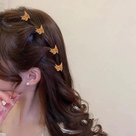 Gold Butterfly Hair Claw Clips for Women Hair Bow Clips Small Metal Hair Clips for Thin Thick Hair Barrettes Butterfly Hair Accessories for Girls Side Hair Pins 40 Pcs