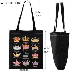 History Tote Bag Crown Gifts Crown Lover British History Gifts for Lover Social Studies Tote Bag, Beauty Beast Tote Bag Blue, Large