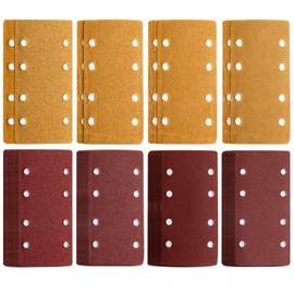 Bosch Sandpaper Set with Velcro Fastening, 93 x 185 mm, Punched, 8 Holes, Grit 40/60/80/120, Suitable for Rectangular Orbital Sanders, Multi-Sanders, Pack of 48