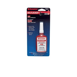 Dynatex 49452 Red High Strength Threadlocker, 24ml - Industrial Grade Lock Tight, Ideal for Nut and Bolt Assemblies, Resists Leakage, Shock, and Vibration - Red Locktight Thread Locker