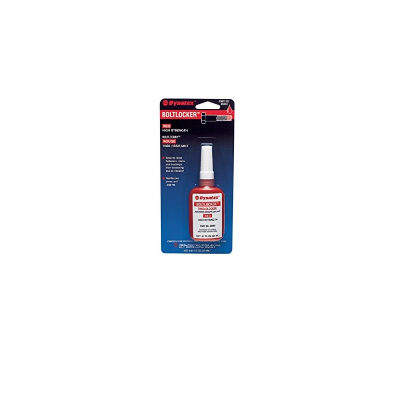 Dynatex 49452 Red High Strength Threadlocker, 24ml - Industrial Grade