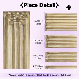 WindTouch Clip in Hair Extensions Human Hair, 22 Inch 70g Light Blonde Mixed Bleach Blonde, Blonde Highlight Hair Extensions Real Human Hair, Natural Straight Remy Human Hair Extensions for Women