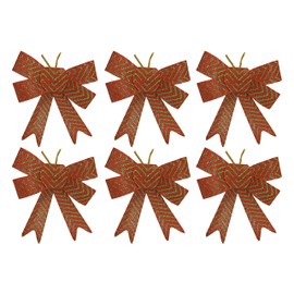 Black Duck Brand Set of 6 Red and Green Festive Holiday Christmas Bows - Perfect as Tree Ornaments - Tree Filler - Decorative Ornaments - Perfect for Preparing for The Holidays!