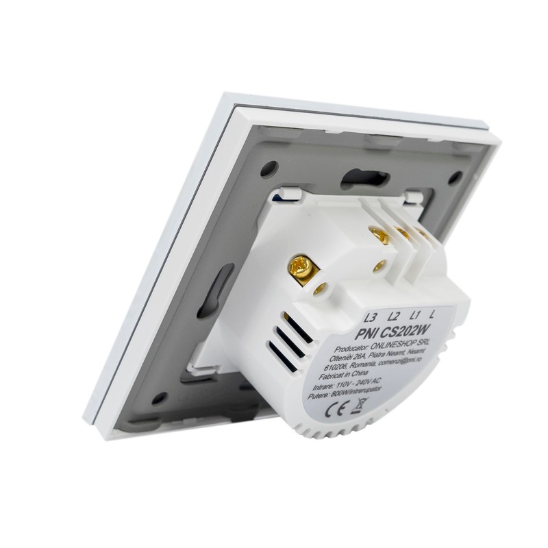 PNI CS202W White LED 800W Conductor Transverse Touch Switch