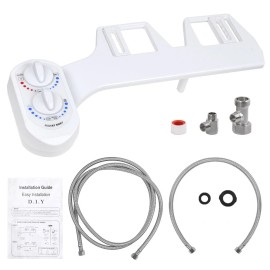 Bidet Toilet Attachment Hot Cold Fresh Water Non Electric Self Cleaning Nozzle