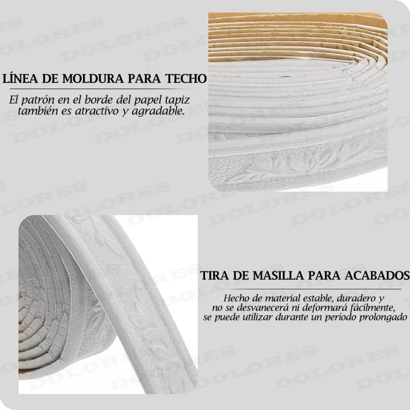 Dolores 2 Pcs Moldura 3d Zoclo Adherible Relieve Pared Puerta