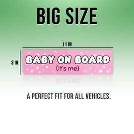Baby On Board It's Me Pink Sticker, Funny Bumper Sticker for Car Truck, Waterproof UV-Resistant Sticker Size 3x11inches