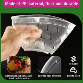 Orchid Pot, 8 Pack Orchid Pots with Holes and Saucers, 5.5 Inch Clear Plastic Flower Planters for Repotting Indoor Outdoor, Breathable Slotted Nursery Planter