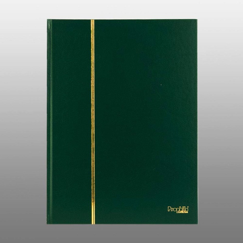 Prophila Collection 16 Schwarze Seiten A4 Briefmarken-Einsteckbuch grün