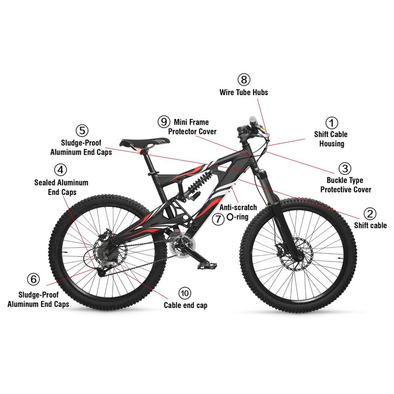 Chooee 2 x Pro Bowden Cable Bicycle Set, Gear Cable