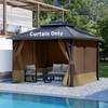 Aoodor 10x12 ft Outdoor Gazebo Curtains, 4 Panels Waterproof Privacy