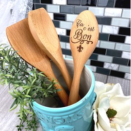 Ca C'est Bon Wooden Spoon, Cajun Roux Spoon, Laser Engraved Wooden Utensil, Cajun Cooking Spoon, New Orleans, Cajun Country, Mardi Gras, NOLA souvenir