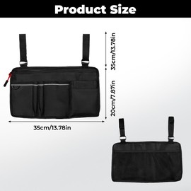 Rollstuhltasche für Armlehne mit Reflektierende Streifen, Rollstuhl Tasche, Rollstuhl Aufbewahrungstasche, Reflektierenden Armlehnentasche für Die Meisten Rollstühle, Rollatoren Oder Rollatoren