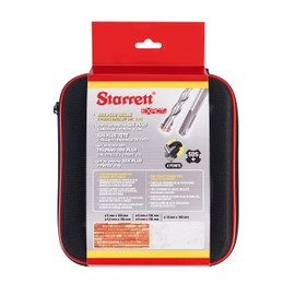 Starrett SDS Plus Drill Bit Kit - 5 Piece KBPXK05 PGM Approved Carbide Tip 4 Point Flute Hammer Drill Bit Set - For Concrete Masonry Stone Bricks