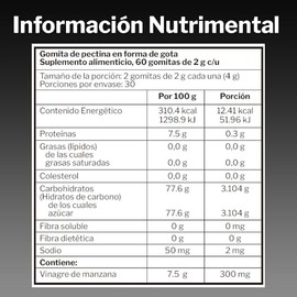 Gomitas de Vinagre de Manzana  60 piezas  Suplemento Alimenticio                                                                                      