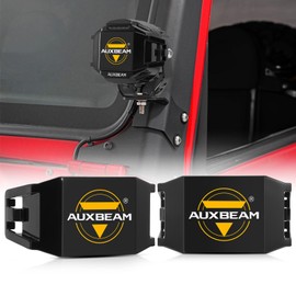 Auxbeam - Cubiertas de cápsulas LED negras de 4 pulgadas, V-MAX Series Off Road Side Shooter Protector de lente, cápsulas de cubeta de PC, cubierta de luces de trabajo para conducción, barra de luz