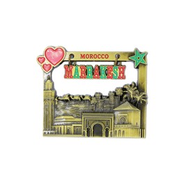 Marrakesh (Morocco) - 3D Metal Fridge Magnet for Kitchen Refrigerator - Unique Stylish Design Holiday Souvenir Gift