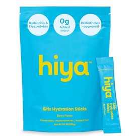 Hiya Kids Hydration with Electrolytes - Zero Added Sugar Berry Flavored Kids Hydration Packets - 15 Sticks - Travel-Friendly Drink Mix for Children Ages 2+