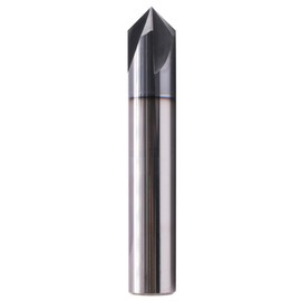 Solid Carbide Chamfer End Mill(1Pc, 1/2") - AlTiN Coated, 4 Flute, 90° Chamfer Angle, 1/2" Shank 3" OAL, Single End, V Groove Router Bit for Milling Alloy Steel, Hardened Steel, Iron, Copper