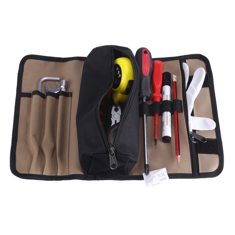 Fdit 36 * 25cm Durable Waterproof Canvas Electrician Roll Up