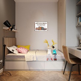 Little Library Tin sign Little Library Wall decor Little Library Poster Metal Sign Funny Library Metal Tin Sign Library Decor Metal Tin Poster 12x16 Inch