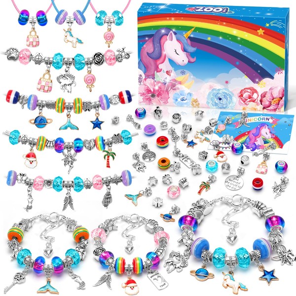 ZOOI Gifts for Girls, Jewellery Crafts Girls Craft Set Children from 6 Years, Christmas Gifts for Children Girls Gifts 5-11 Years, Bracelets Make Yourself, Children's Toy from 4 6 Years
