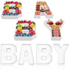 Baby Charcuterie Number Box Baby Letter Trays Food Fillable Tray Box Foam Board Box for Baby Shower Gender Reveal Birthday Party Decorations Supplies