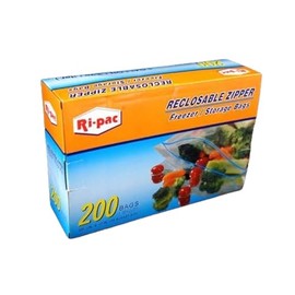 200 Gallon Size 10-9/16x11" Zip Lock Reclosable Freezer Storage Bags Zipper