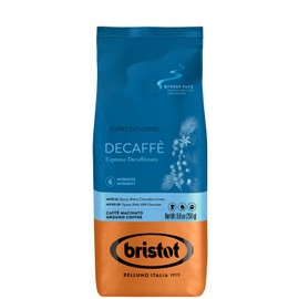 Bristot Decaf Ground Espresso – Medium Roast Italian Coffee – Smooth & Bold Flavor – 8.8 oz (250g)