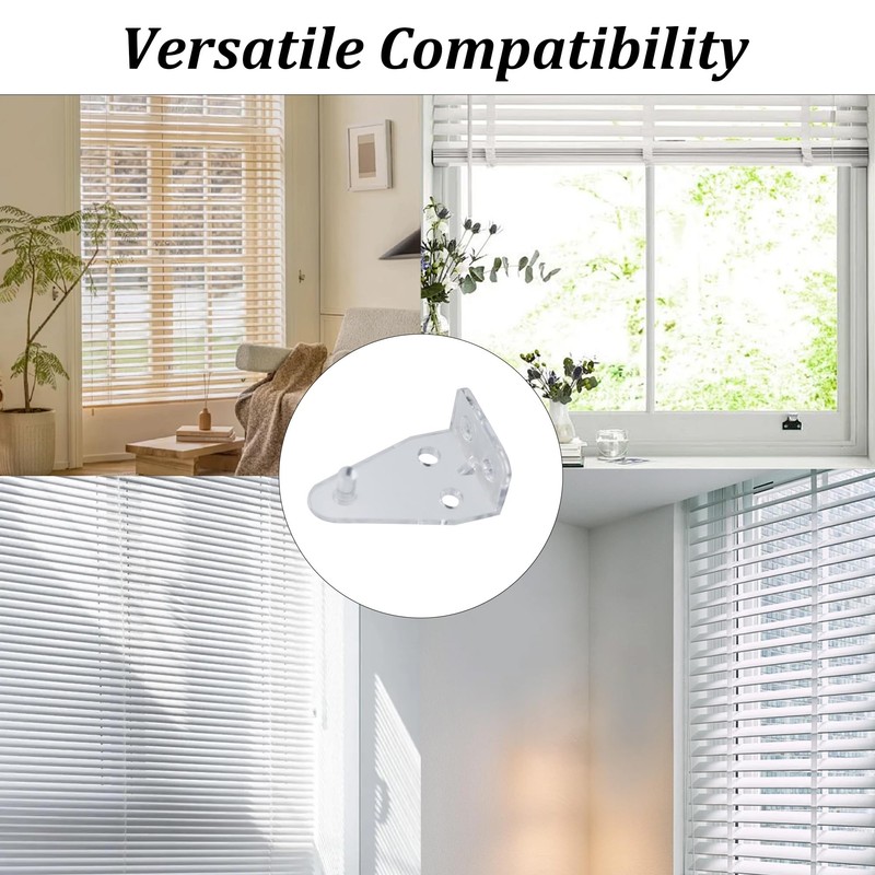 Runseaway 16PCS 2 Inch Blind Hold Down Brackets, Clear Plastic