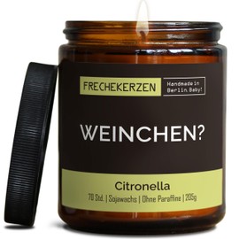 Lustige Citronella Kerze mit Spruch für Wein Liebhaber | Handgemacht aus Sojawachs | In Geschenkbox | Nachhaltiges Geschenk | Kleines Geschenk für Wein Trinker, Säufer Enthusiasten