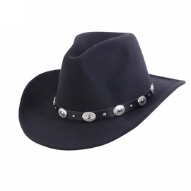 Aegistus Cowboy Hat for Men and Women, Western Hat, Cowgirl Hat, Felt Hat, Fedora Hat, Cowboy Costume, Black