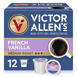 Victor Allen's Coffee French Vanilla Flavored, Medium Roast, 1 Pack - 12 Count, Single Serve Coffee Pods for Keurig K-Cup Brewers