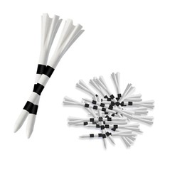 Golf Tees, Height Adjustable, 3.3 inches (83 mm), Pack of 30, Long Golf Tees, Easy to Swing Out, Increases Distance and Break, Durable, Beginner Golf Tees (Black and White)