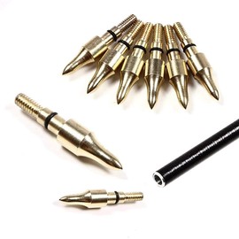 Namvo 12pcs 100grn Black Screw in Practice Broadheads Arrowheads, Archery Bullet Field Points, Small Game Crossbows Compound Bows Arrow Tips for Targeting Practicing Hunting Gold