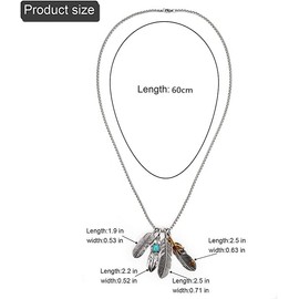 southbankstore Vintage Long Necklace Men's Eagle Claw Feather Pendant Male Necklaces Leaf Boho Summer Jewellery Zinc, Titanium Steel, Turquoise, Turquoise