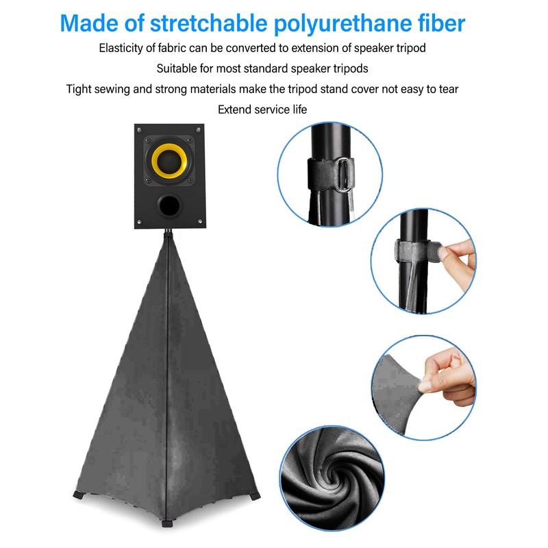 Speaker Stand Cover DJ Tripod Stretch Skirt Adjustable Stretchable Polyurethane