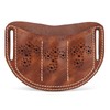 TOURBON Leather Pocket Tool Belt Pouch 3 Slots EDC Multitool