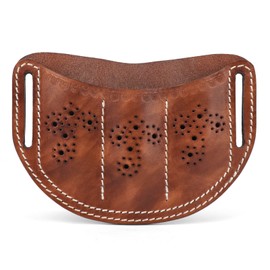 TOURBON Leather Pocket Tool Belt Pouch 3 Slots EDC Multitool Organizer Sheath Pen Holder