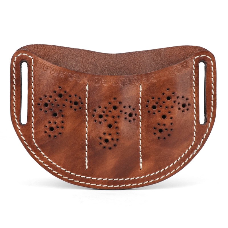 TOURBON Leather Pocket Tool Belt Pouch 3 Slots EDC Multitool