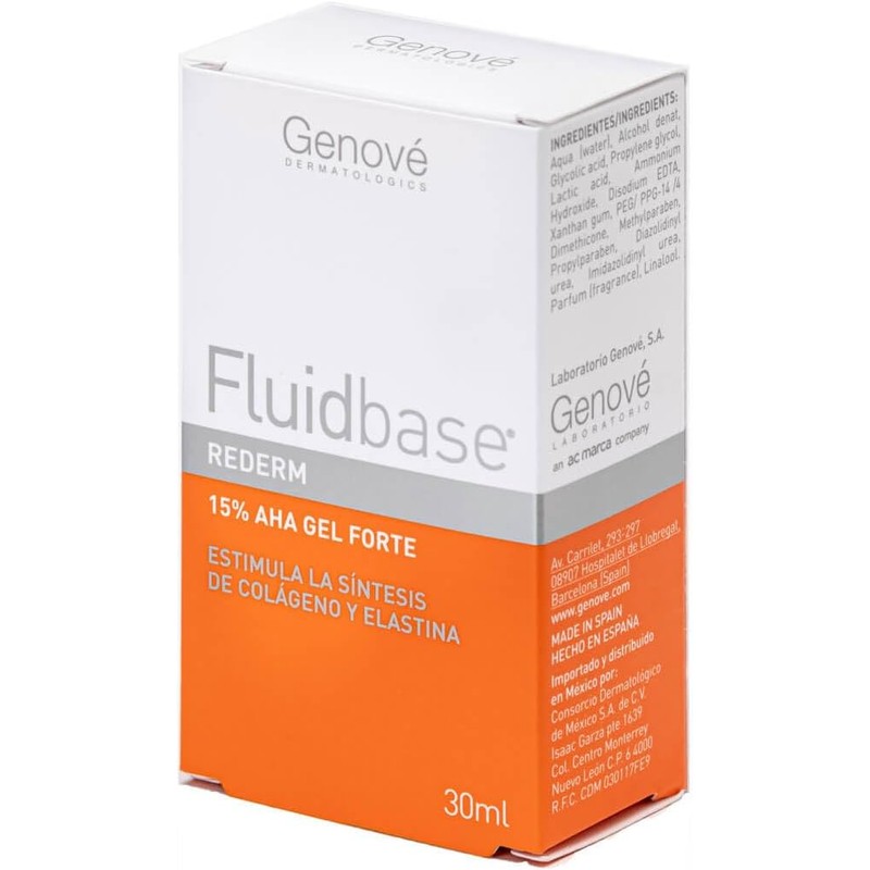Genové Fluidbase Rederm Gel Aha 15% Forte 30 Ml, Hidratante