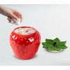 dgudgu Strawberry Candy Jar With Lid Red Candy Container Ceramic