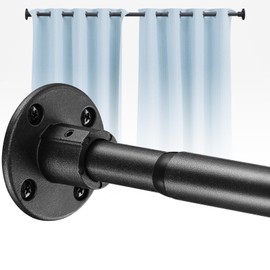UIABOPZ Shower Curtain Rods, 29-64inch Adjustable Shower Pole - Heavy Duty Shower Rods for Bathroom Matte Black (1 Pack)
